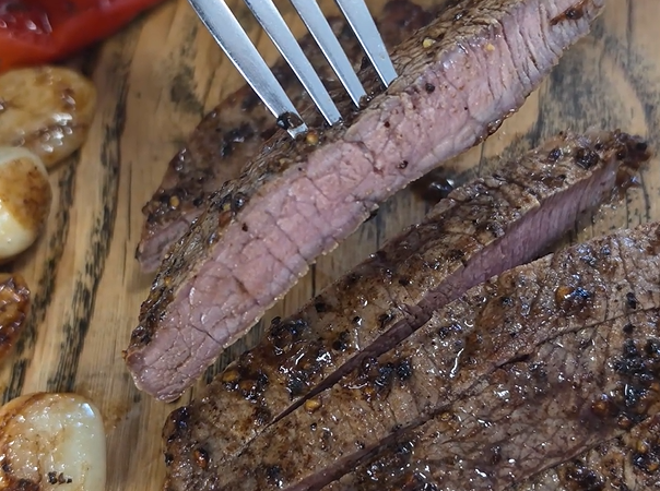 Garlic Butter Steak with Chili & Pan-Fried Fava Beans